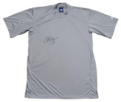 Chipper Jones Game Used & Signed Gray  Mizuno Undershirt (PSA/DNA)